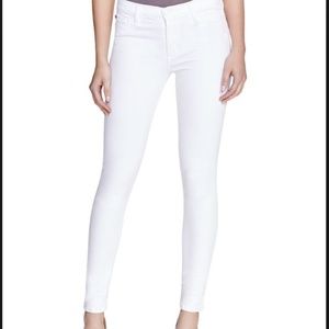 Hudson Nico Mid-Rise Skinny Ankle Jeans White
